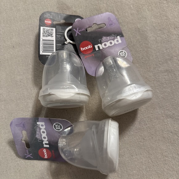 boob Joovy Naturally Nood Stage 4 6M+ Nipples X-Cut Extra Fast Flow Set of 3 New - Picture 1 of 6